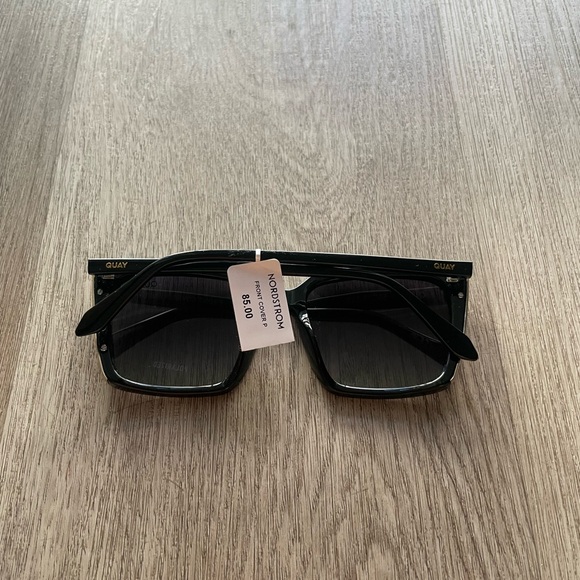 quay australia front cover black oversized square polarized sunglasses eyewear - Picture 4 of 7